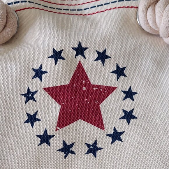 PURE Red & Blue Stars Canvas Tote Bag with Rope Handles - Picture 4 of 16